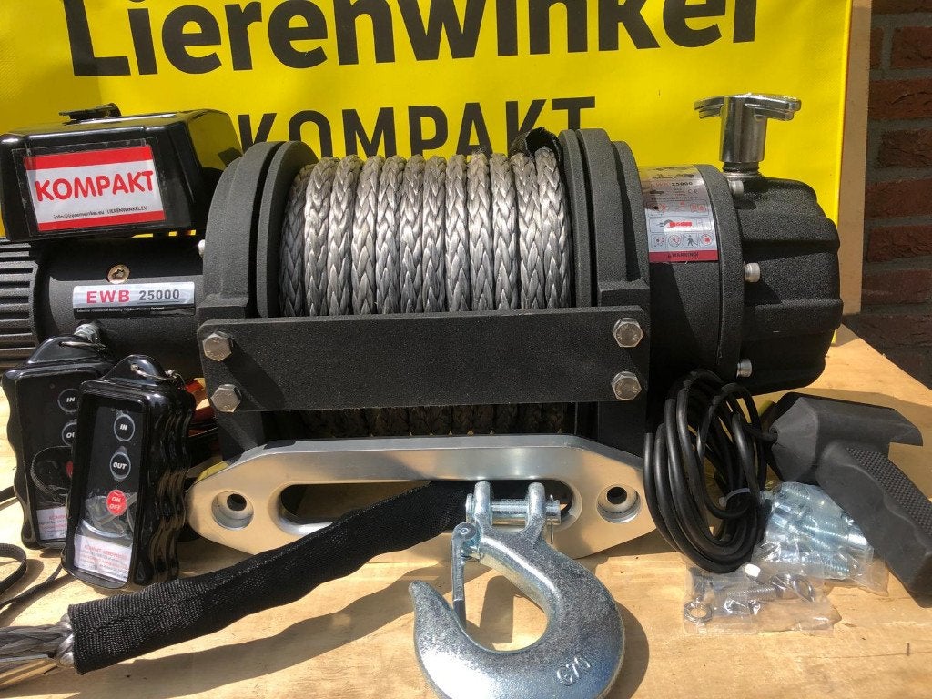 Elektrische Lier 24 V 11,4 ton KOMPAKTrunva 26m 14mmdyneema, Nieuw, Ophalen of Verzenden, De Akkers 56 ,7468DE  Enter, Kompakt runva