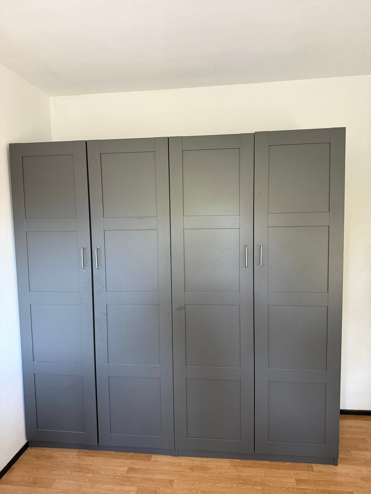 IKEA PAX Kledingkast - Grijs met Hangruimte en Lades, Ophalen, Gebruikt, 200 cm of meer, 150 tot 200 cm
