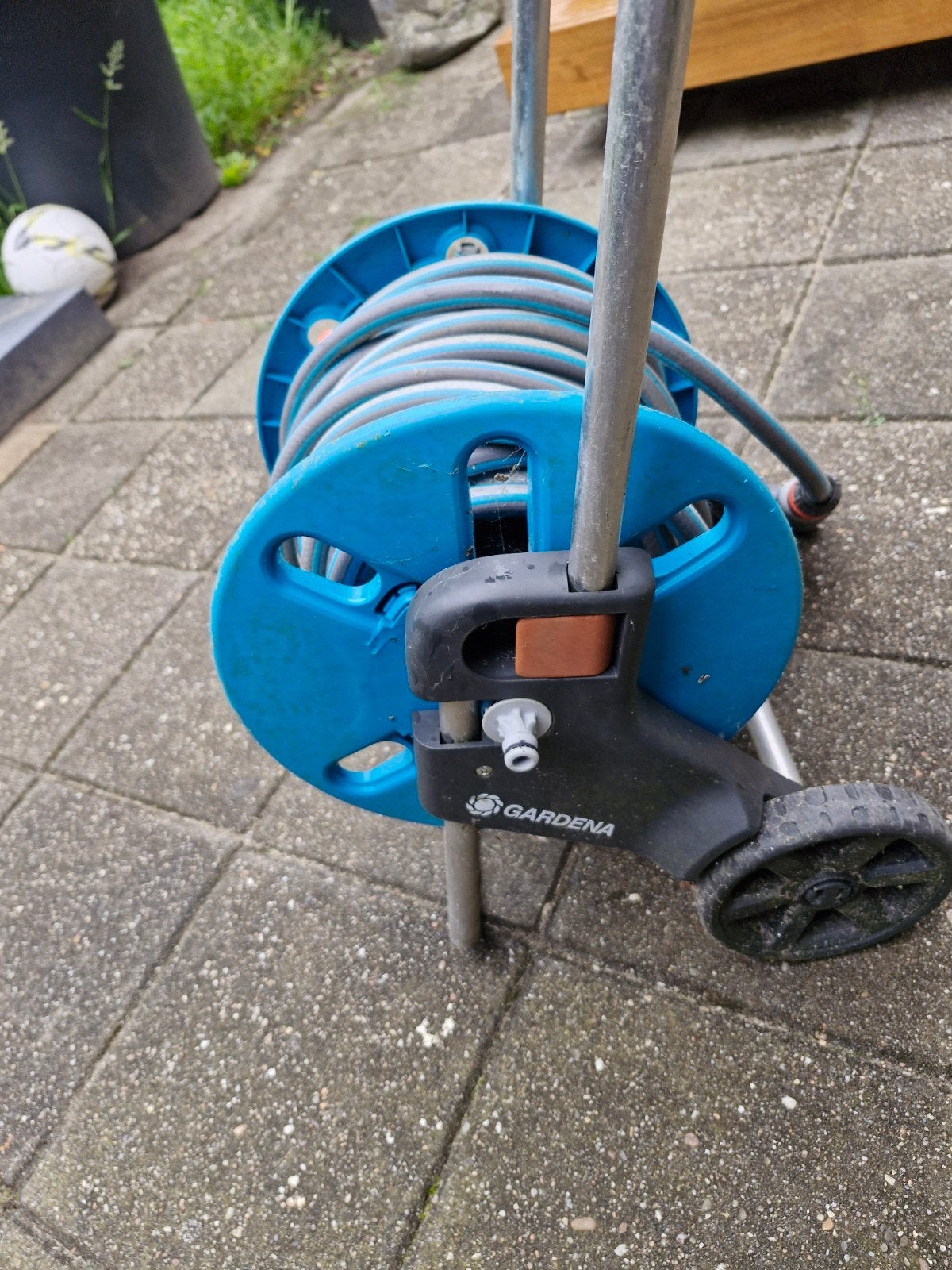 Gardena harspel, Ophalen, Gebruikt, Tuinslang