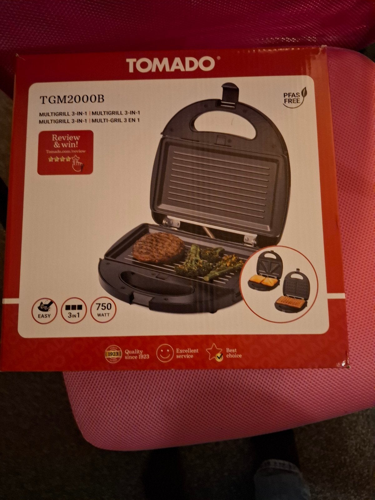 Tomado TGM2000B Multigrill 3-in-1 - Nieuw in doos, Ophalen, Uitneembare platen, Nieuw