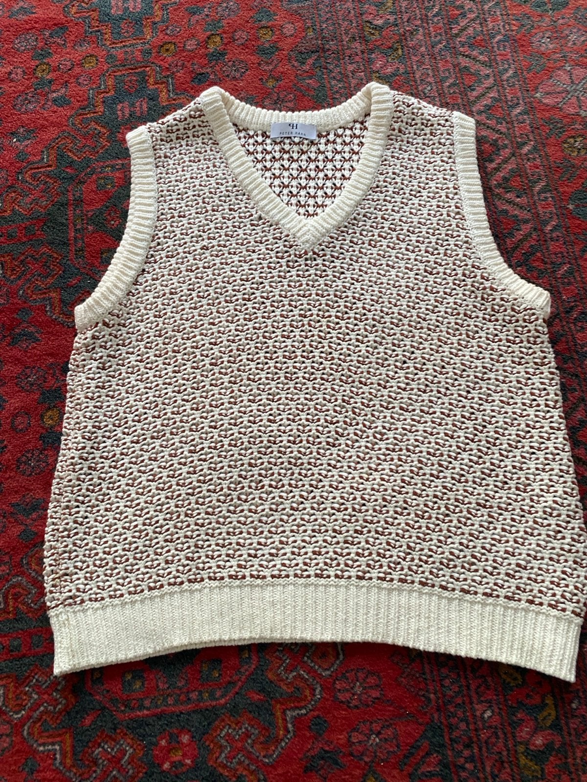 Peter Hahn gebreide mouwloze top, maat 42/44 (L), Ophalen of Verzenden, Zo goed als nieuw, Maat 42/44 (L), Beige
