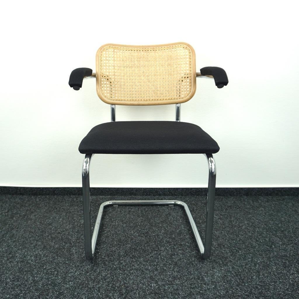 Knoll Cesca design stoelen| Zwart Gestoffeerd | Rotan Rug, -, Zwart, -, Ophalen of Verzenden