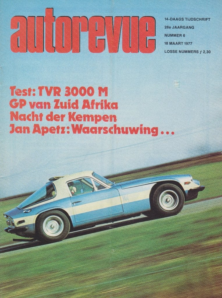 TVR 3000 M test in Autorevue 1977, Ophalen of Verzenden, Gelezen, Overige merken