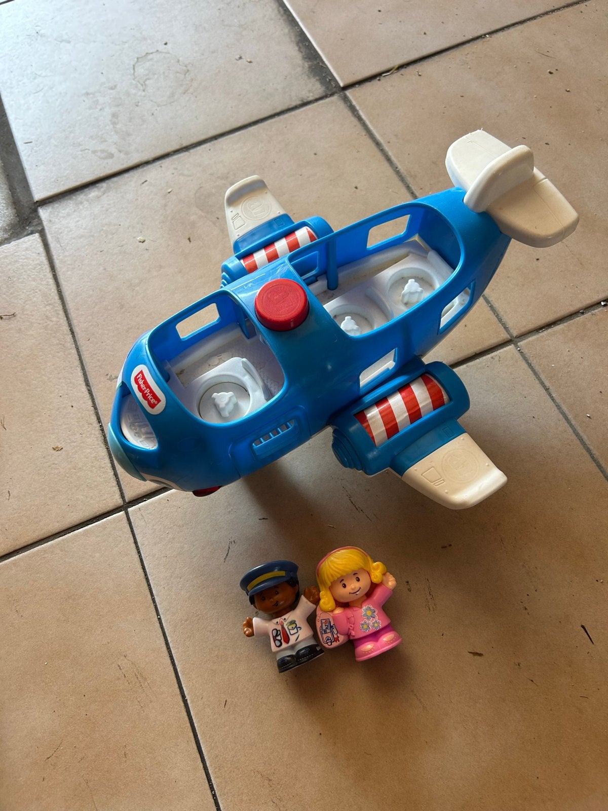 Fisher-Price Little People Vliegtuig met poppetjes, Kinderen en Baby's, Ophalen of Verzenden, Gebruikt, Auto of Voertuig