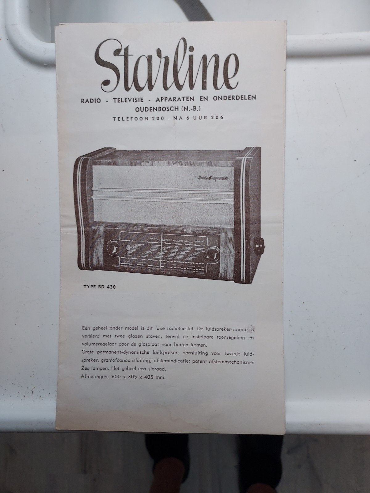 Folder starline radio oudenbosch nb., Antiek en Kunst, Antiek | Tv's en Audio, Ophalen of Verzenden