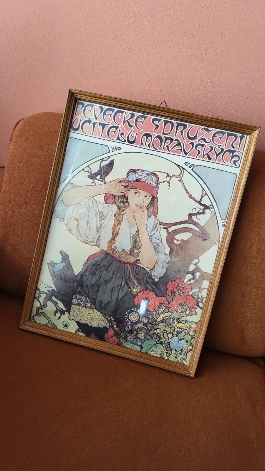 Alfons Mucha print ingelijst, Ophalen of Verzenden, Zo goed als nieuw