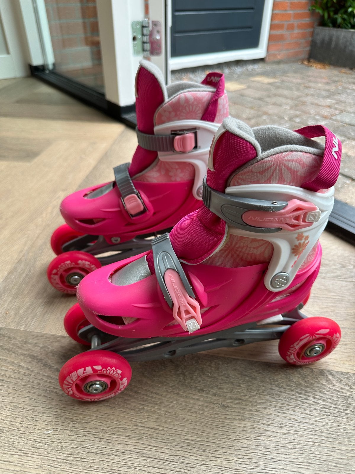Nijdam 2-in-1 Inline & Quad Skates - Roze Verstelbaar, Ophalen of Verzenden, Verstelbaar, Zo goed als nieuw, Kinderen