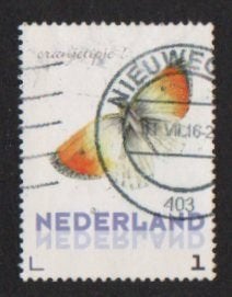 persoonlijke postzegel Vlinder  Janneke Brinkman 2016, Ophalen of Verzenden, Na 1940, Gestempeld