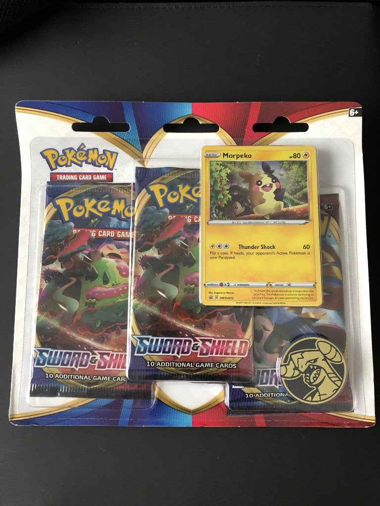 Sword and shield base 3 pack blister morpeko, Ophalen of Verzenden, Nieuw, Booster