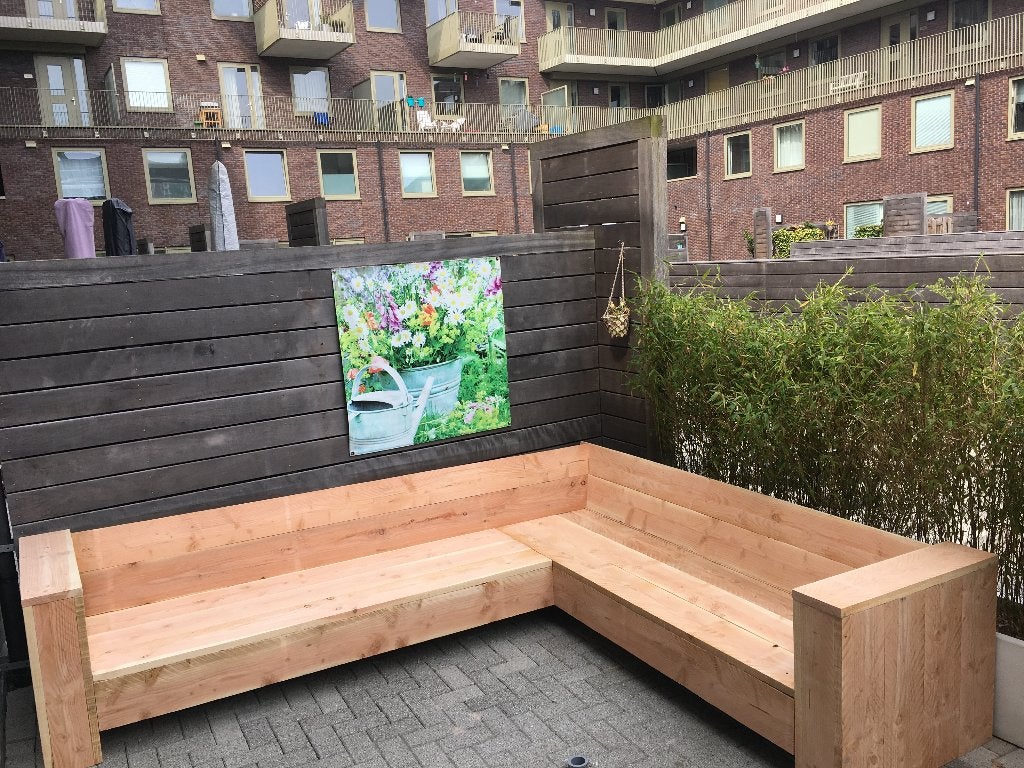 Loungeset steigerhout, Hoekbank. altijd maatwerk (TIP), Tuin en Terras, Bank, Meer dan 8 zitplaatsen, Steigerhout, Nieuw
