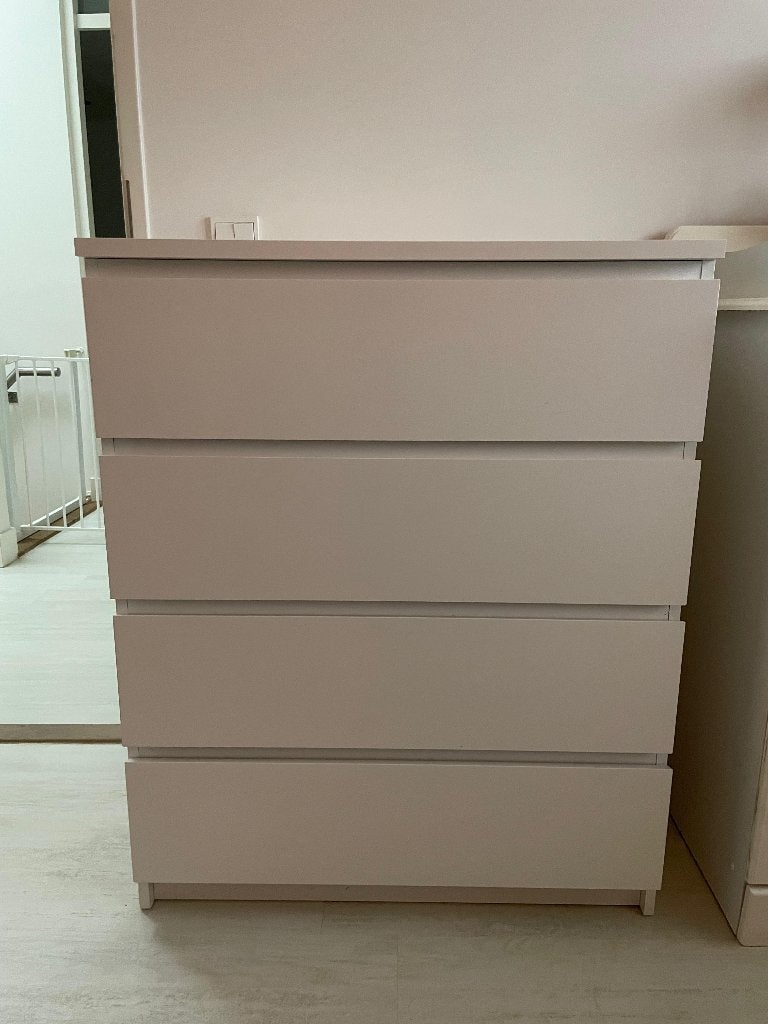 IKEA MALM ladekast wit – 4 lades, Ophalen, 100 tot 150 cm, 50 tot 100 cm, Zo goed als nieuw