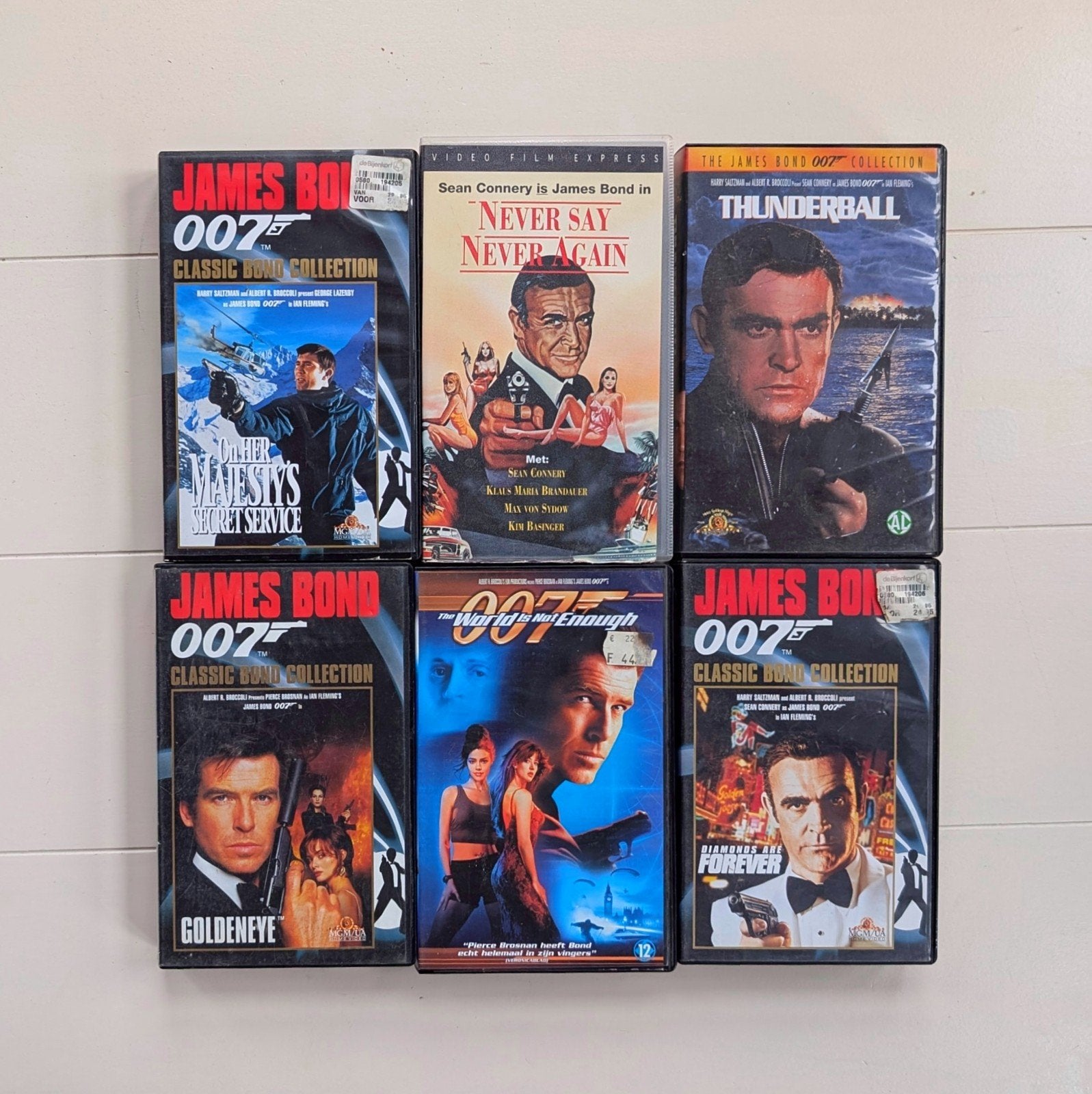 James Bond - 6 x VHS Videoband, Cd's en Dvd's, VHS | Film, Vanaf 12 jaar, Verzenden, Zo goed als nieuw, Actie en Avontuur
