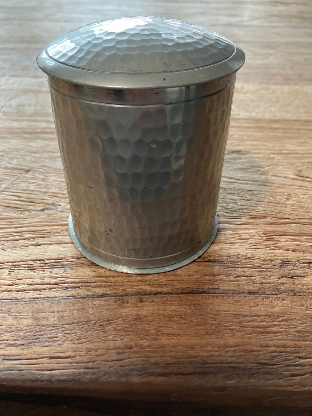 Vintage tinnen busje "NG's Product Banka-Tinwerk", Antiek en Kunst, Antiek | Tin, Ophalen of Verzenden