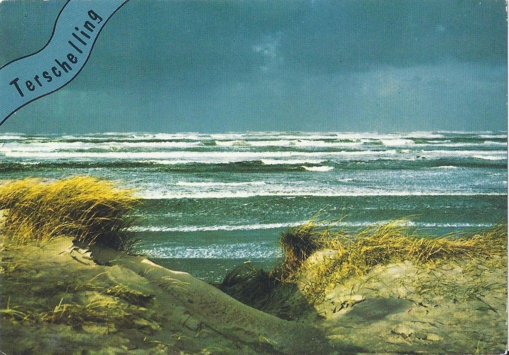D35 Gelopen Ansichtkaart Terschelling, Ophalen of Verzenden, 1980 tot heden, Gelopen, Waddeneilanden