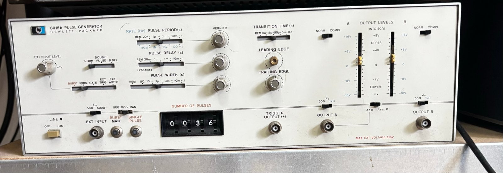 Hewlett Packard 8015A Pulsgenerator - Vintage Testapparatuur, Ophalen of Verzenden, Gebruikt