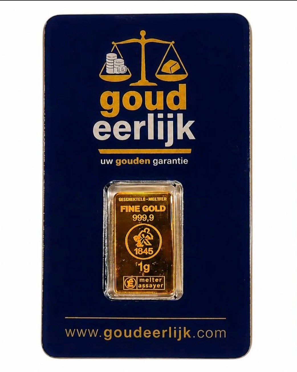 1 gram Goud Baar - Puur Goud 999.9, Ophalen of Verzenden, Goud