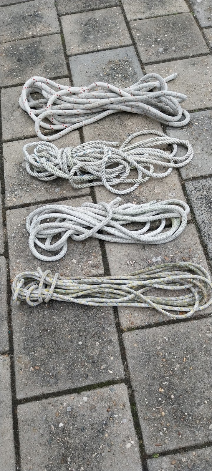 4 x diverse lengtes en dikte boot touwen voor hobby, Watersport en Boten, Ophalen, Gebruikt