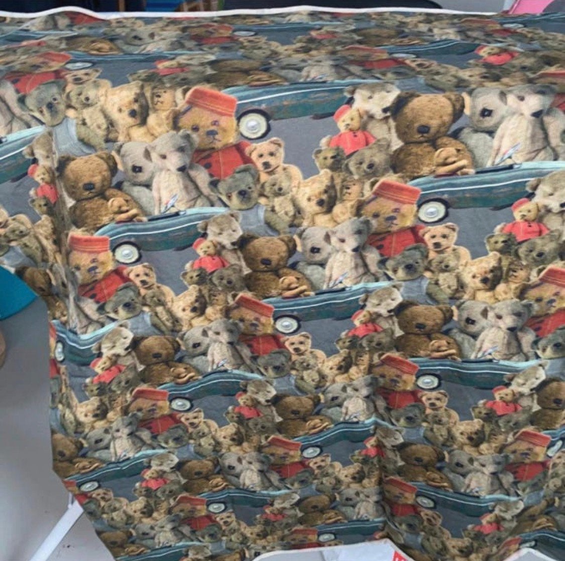 Super mooie lap katoenen tricot met beren 100x150 cm, 120 cm of meer, Nieuw, Katoen, 30 tot 200 cm