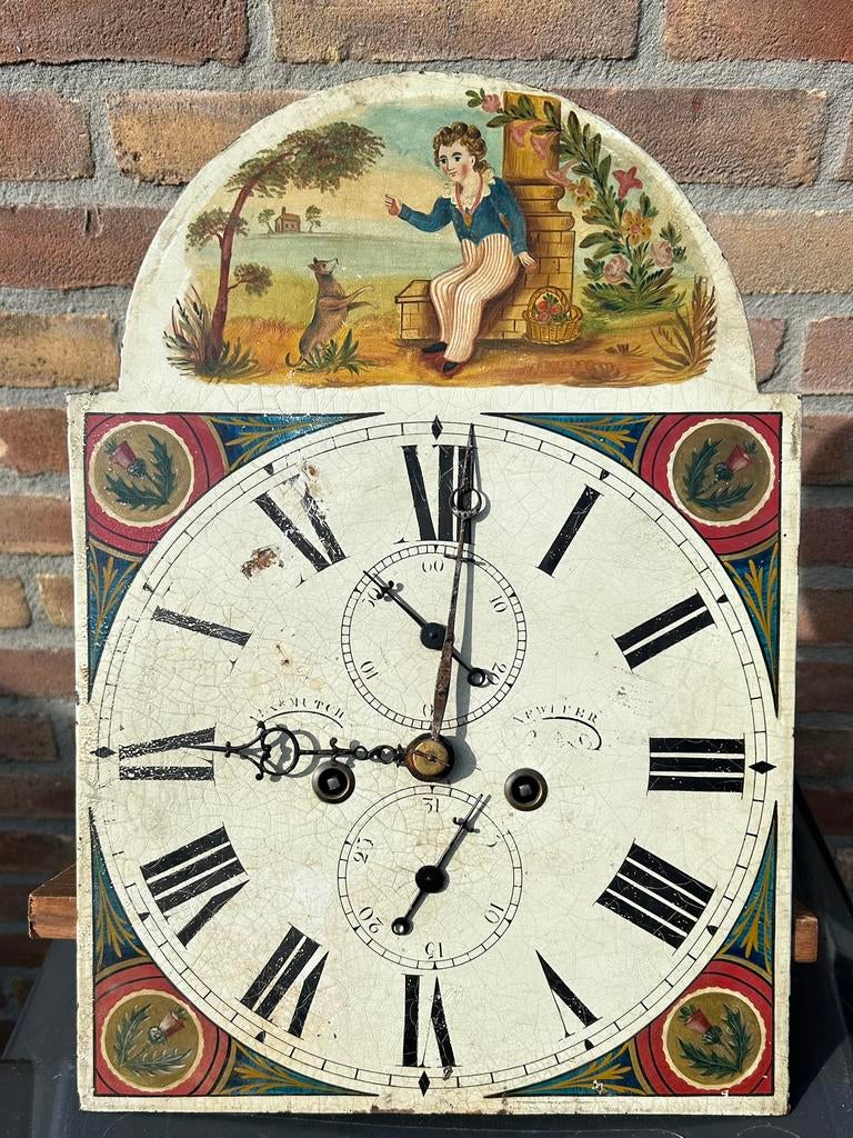 Engels 8 daags uurwerk uit circa. 1830, Antiek en Kunst, Antiek | Klokken, Ophalen of Verzenden