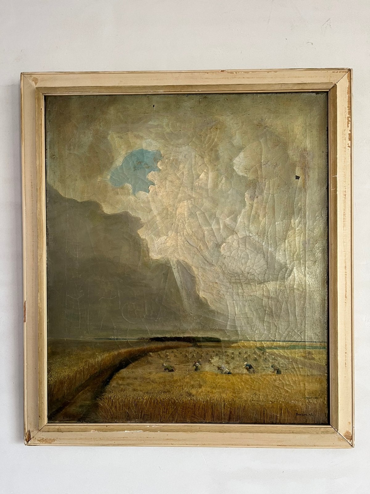 Schilderij olieverf op doek Boessen ‘43, Antiek en Kunst, Kunst | Schilderijen | Klassiek, Ophalen