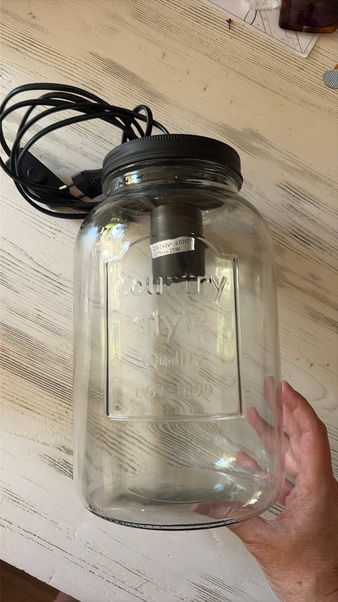 Lamp glazen pot, Ophalen, Zo goed als nieuw