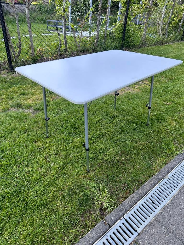 Campingtafel 120x80 cm, in hoogte verstelbaar, Caravans en Kamperen, Kampeermeubelen, Ophalen, Gebruikt, Campingtafel
