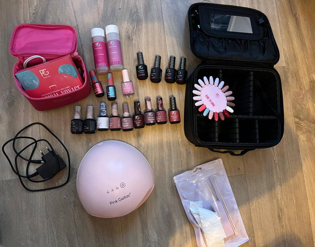 Pink Gellac complete set, Ophalen, Zo goed als nieuw, Handen en Nagels