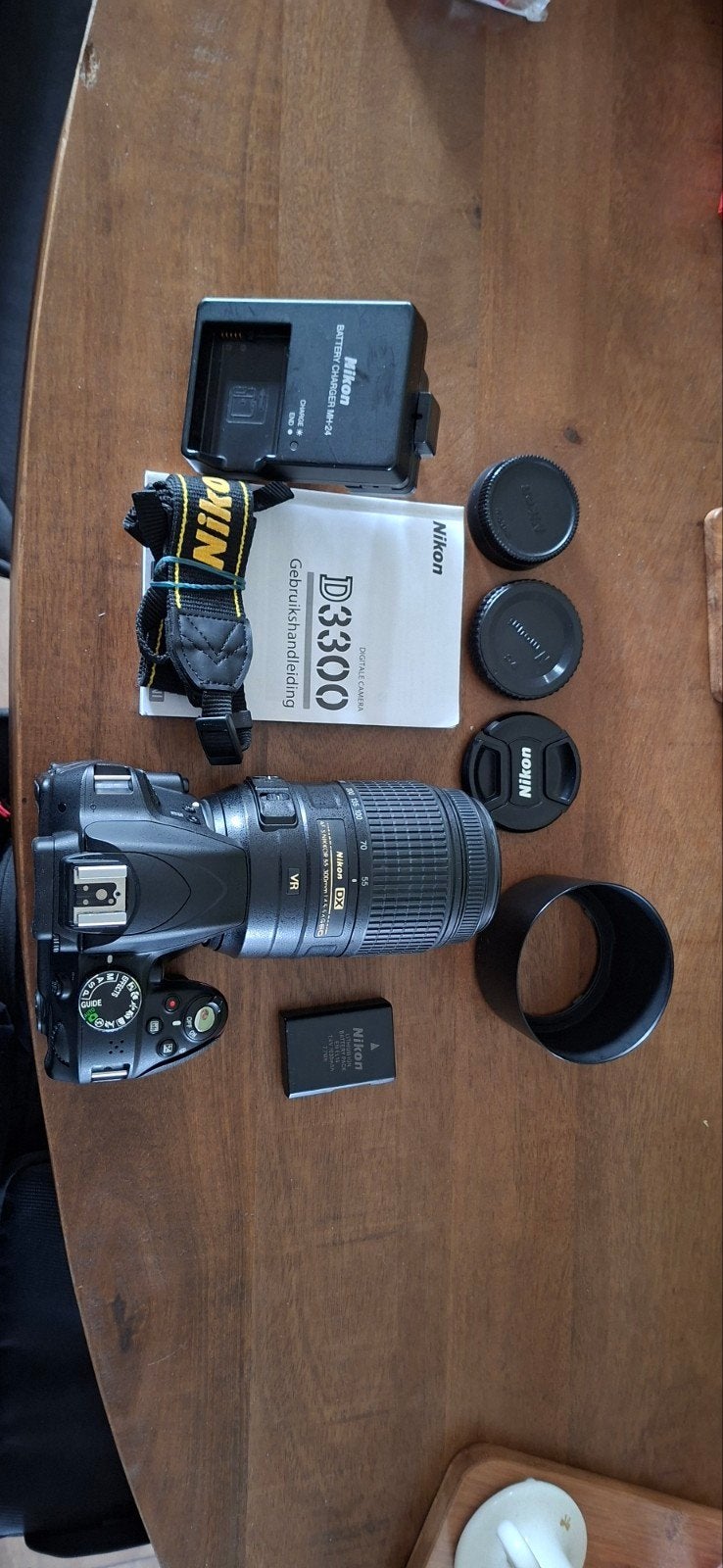 Nikon D3300 Spiegelreflexcamera met 55-300mm lens, Ophalen, Beeldstabilisatie, Spiegelreflex, Zo goed als nieuw