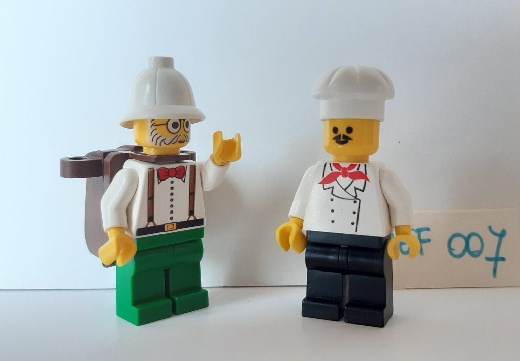 LEGO Dr. Charles Lightning + rugzak, kok, bakker, chef, Ophalen of Verzenden, Gebruikt, Minifiguur, Lego