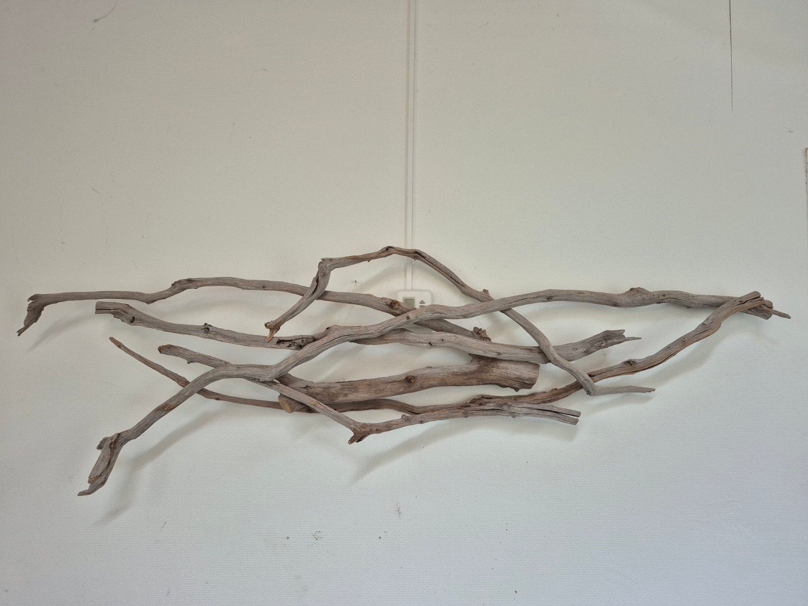 Uniek houten muurornament van drijfhout, Ophalen, Gebruikt, Hout