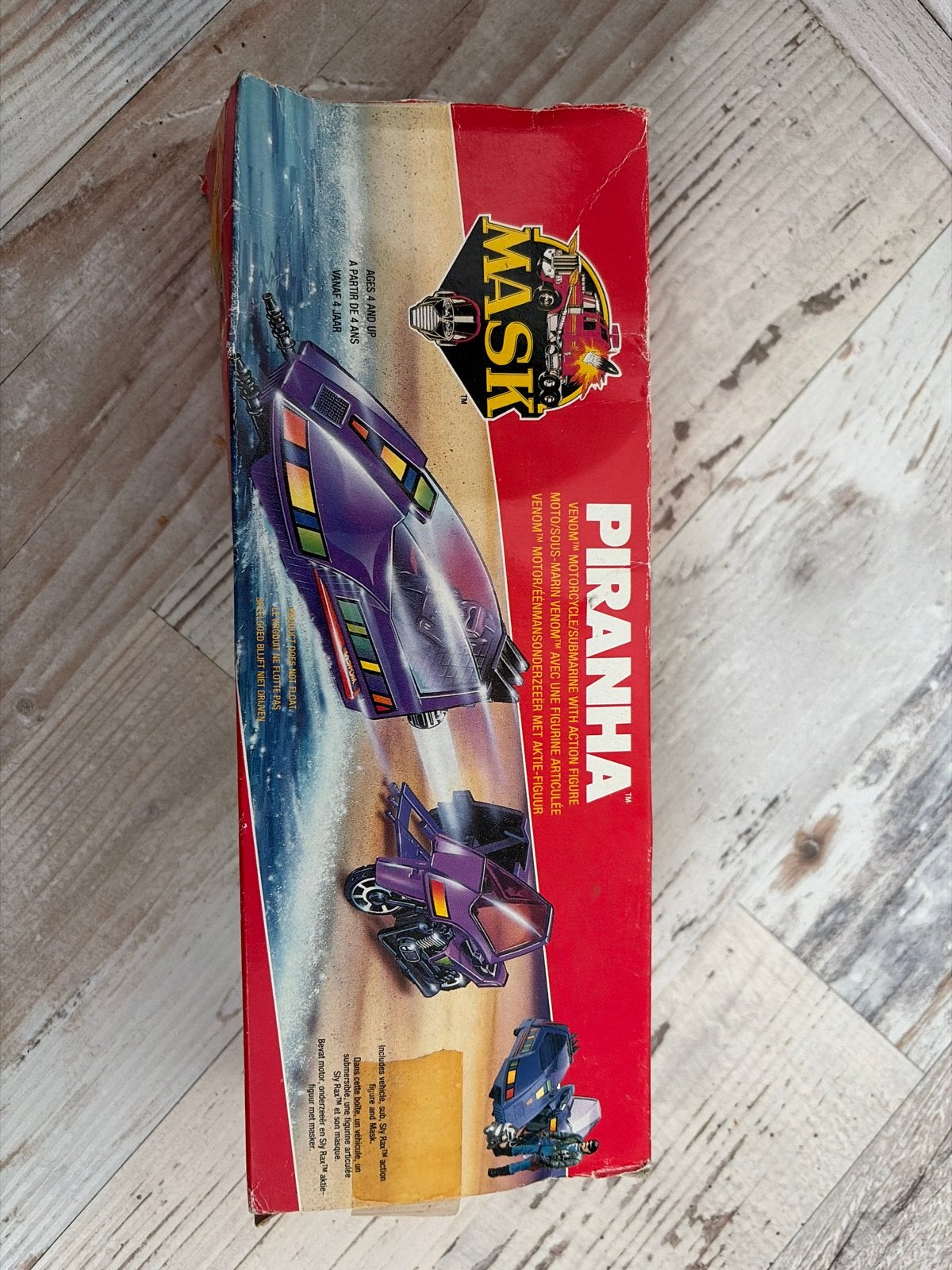 Kenner M.A.S.K. Piranha Motorfiets met zijspan (vintage), Kinderen en Baby's, Ophalen of Verzenden, Gebruikt
