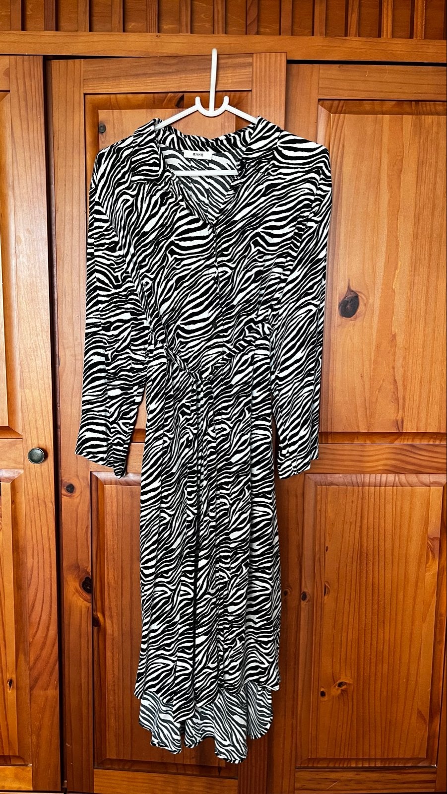 Anna Zebraprint Blousejurk - Zwart/Wit - Maat 44, Meerkleurig, Maat 42/44 (L), Ophalen of Verzenden, Zo goed als nieuw