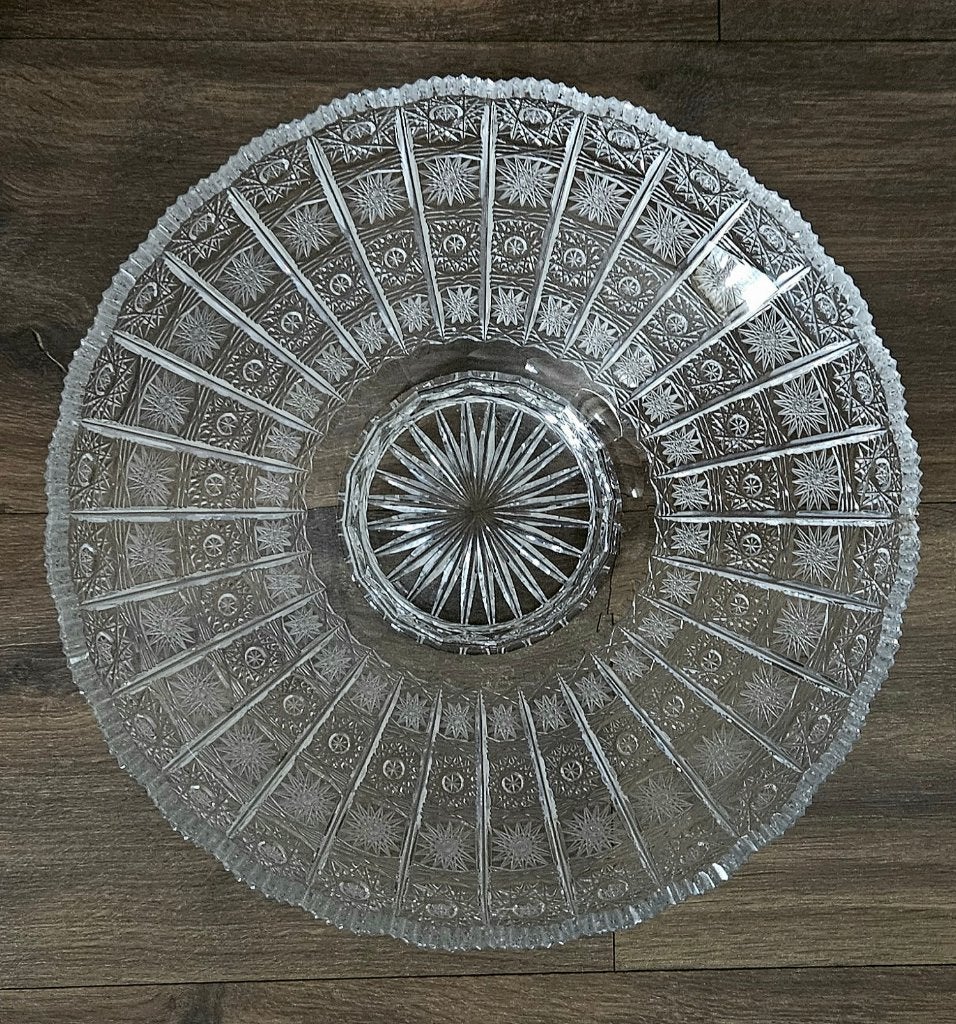 Jihlavské Sklárny Bohemia handgeslepen kristal schaal 30 cm, Ophalen