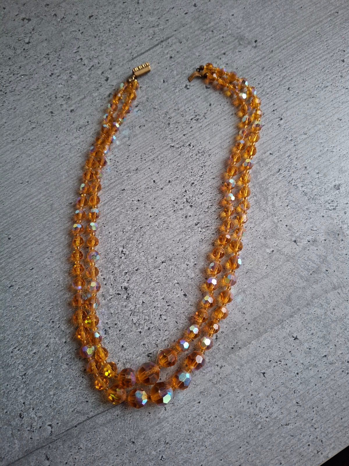 vintage gele kralen ketting opruiming, Verzenden, Geel, Overige materialen