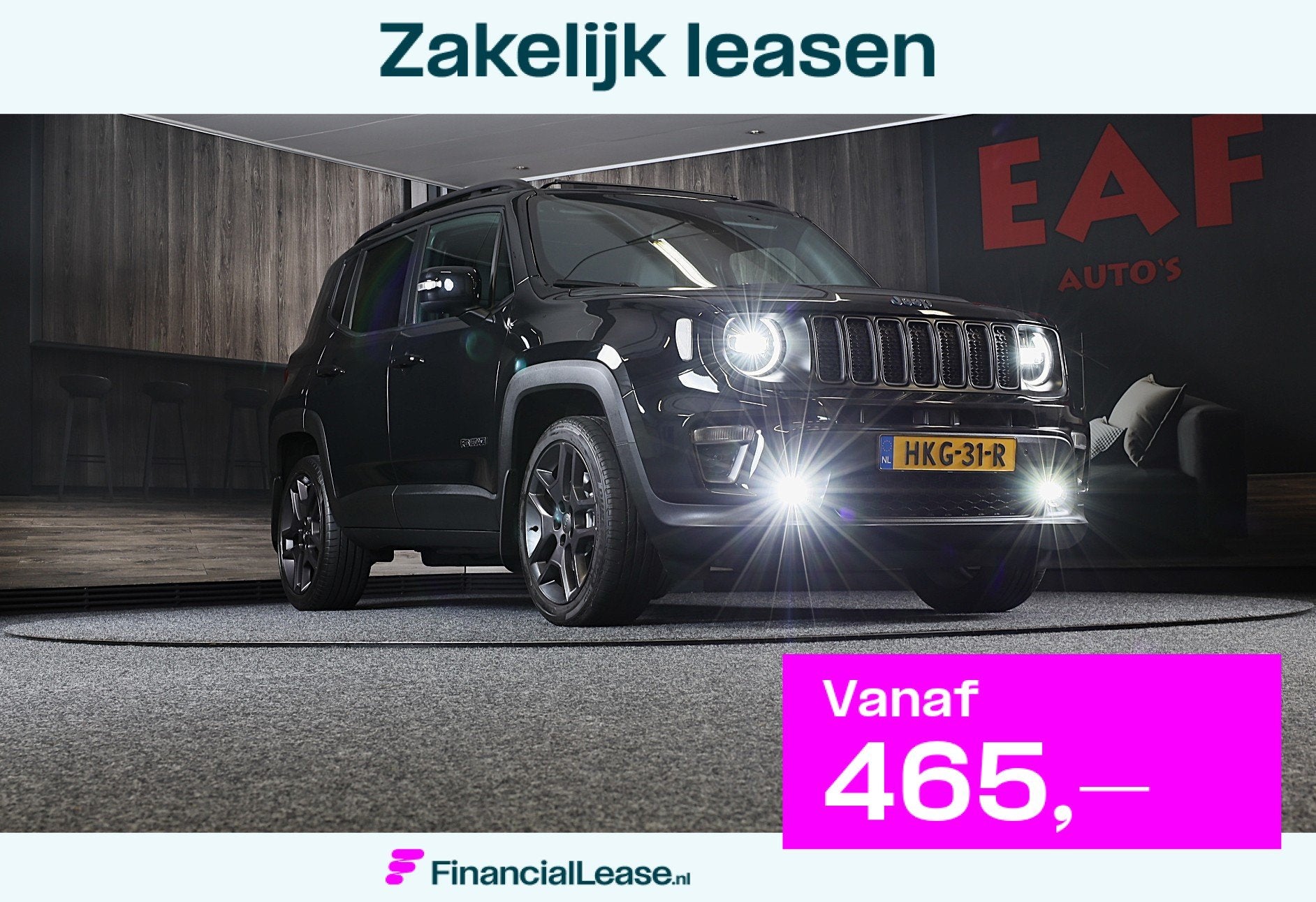 Jeep RENEGADE 4xe 240 Plug-in Hybrid Electric S / Aut / Navi, Automaat, Gebruikt, Zwart, Bedrijf