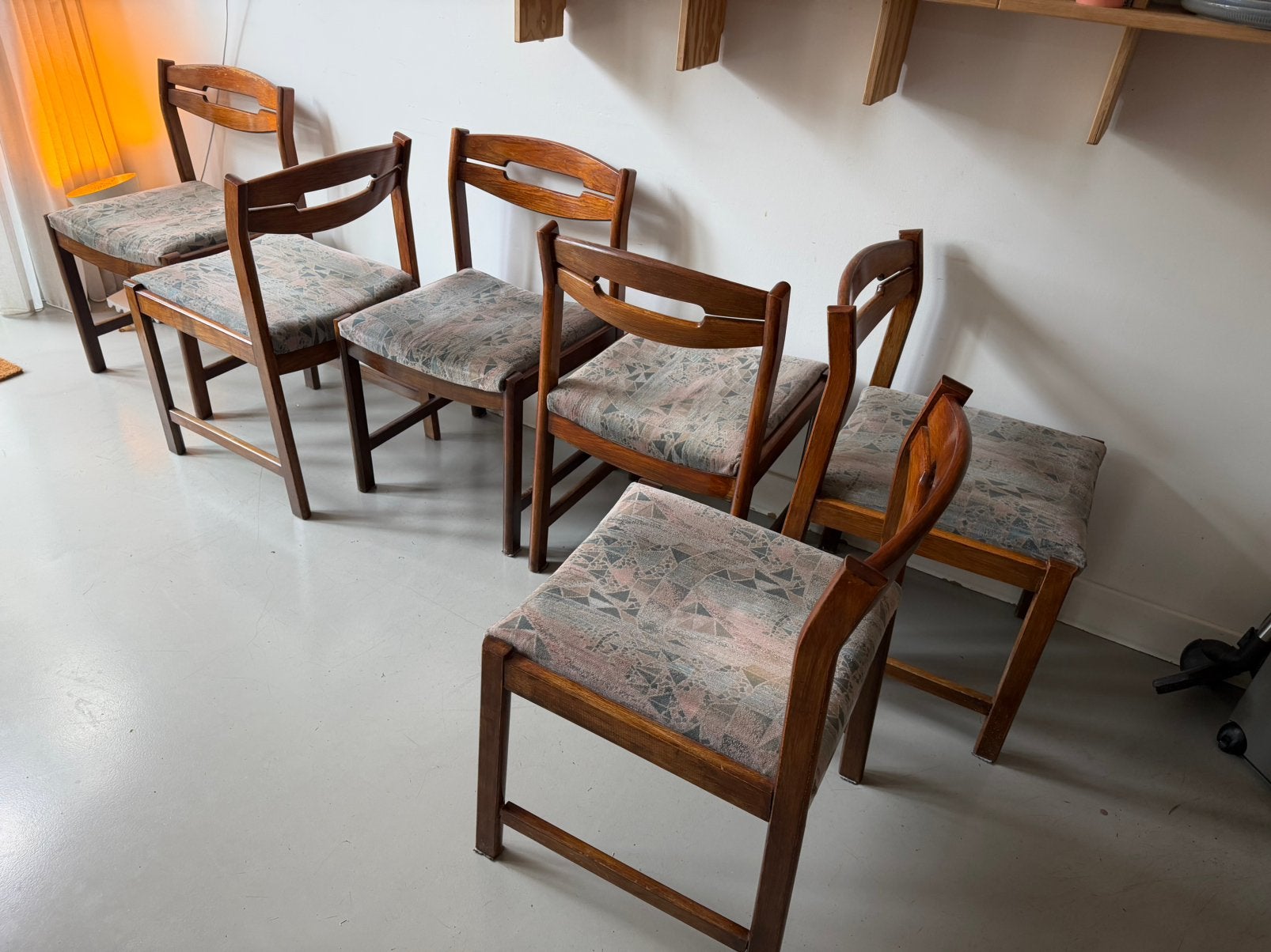 6 Deens design stijl stoelen vintage, Ophalen