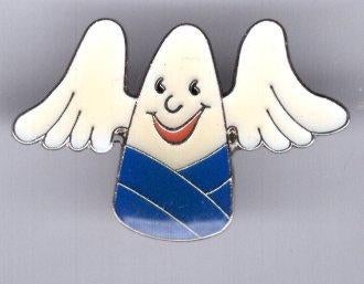 Spookje email op zilverkleurig PIN ( BLAD9_913 ), Verzenden, Zo goed als nieuw, Figuurtje, Speldje of Pin