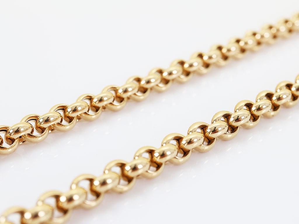 14 Karaat Gouden Jasseron Ketting 47cm, Ophalen of Verzenden, Zo goed als nieuw, Goud, Goud