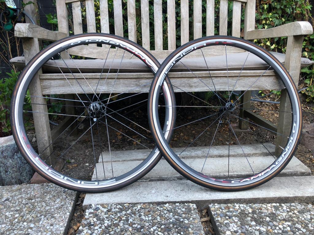 Campagnolo Zonda C17 Wielset met Continental Grand Prix, Wiel, Gebruikt, Ophalen of Verzenden, Aluminium