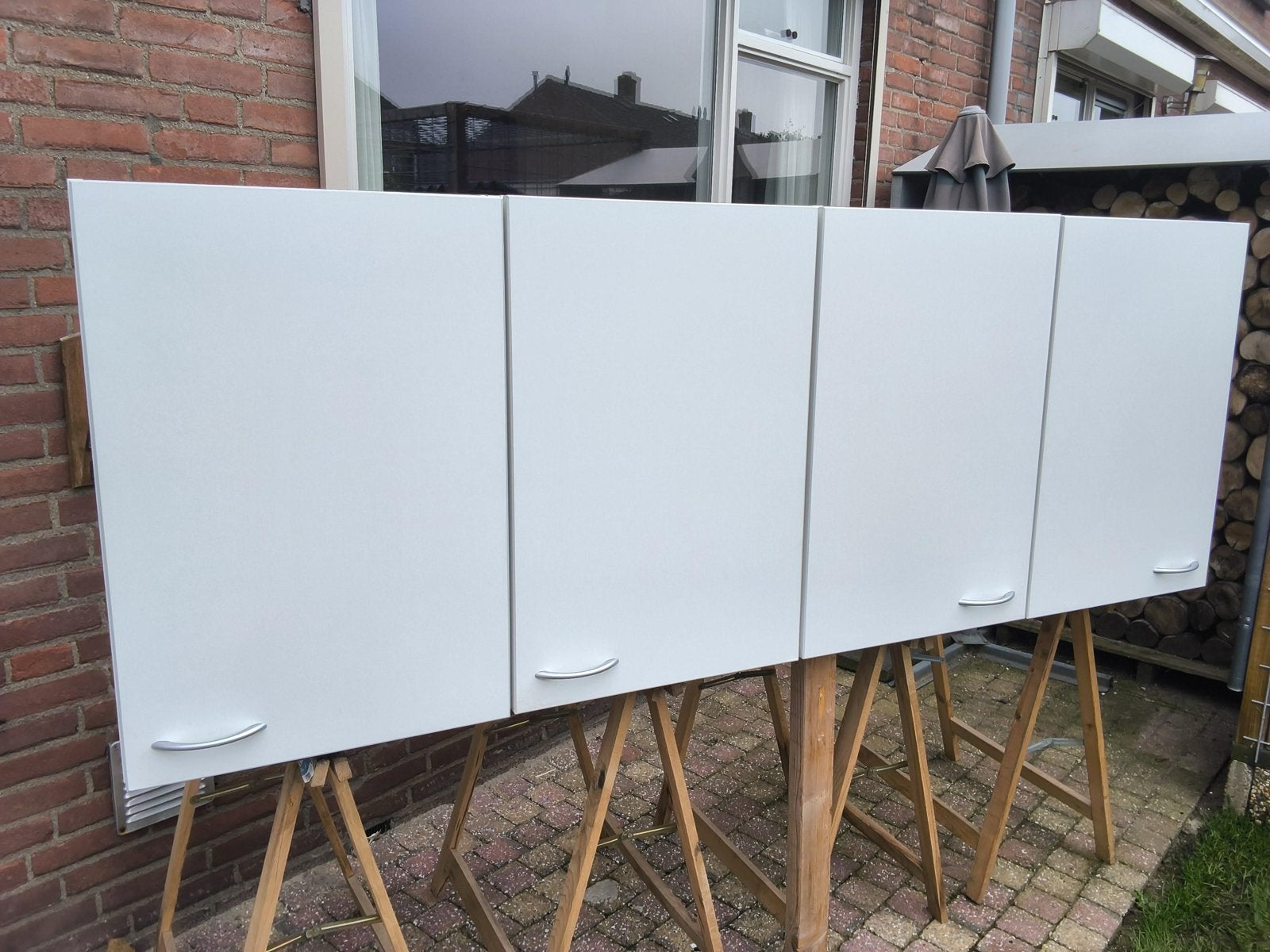 4 stuks Keller keukenkasten, wit, 50x36x73 cm, incl. legplan, Huis en Inrichting, Ophalen, Minder dan 50 cm, Gebruikt, Wit