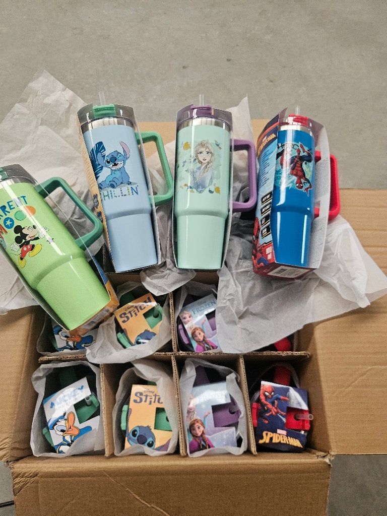 Partij Disney drinkbekers / tumblers met rietje, Amsterdam, Ophalen of Verzenden, Servies, Zd trading