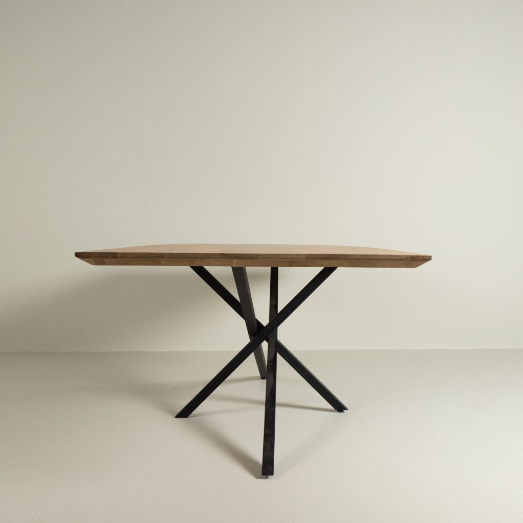 Design Eettafel Eikenhout (220 cm) – Dunne Spinpoot Zwart Me, Niet ingevuld, Nieuw, Niet ingevuld, Niet ingevuld