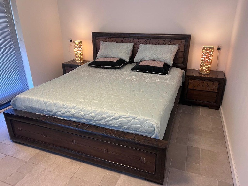 solidwood bed, Ophalen, Bruin, 210 cm, Tweepersoons