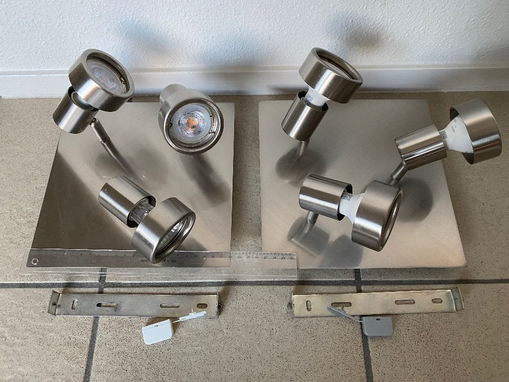 Ranex Cantare Halogeenarmatuur - 2 Stuks met elk 3 spots, Huis en Inrichting, Halogeen, GU10, Ophalen of Verzenden, Zo goed als nieuw