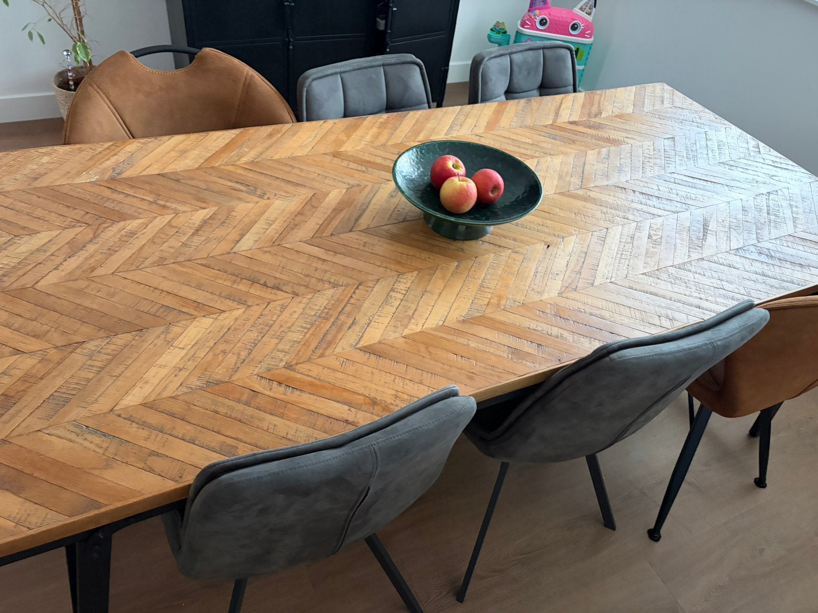 Super leuke visgraat eetkamertafel 200x90, Huis en Inrichting, Tafels | Eettafels, Gebruikt, 200 cm of meer, Rechthoekig, 50 tot 100 cm