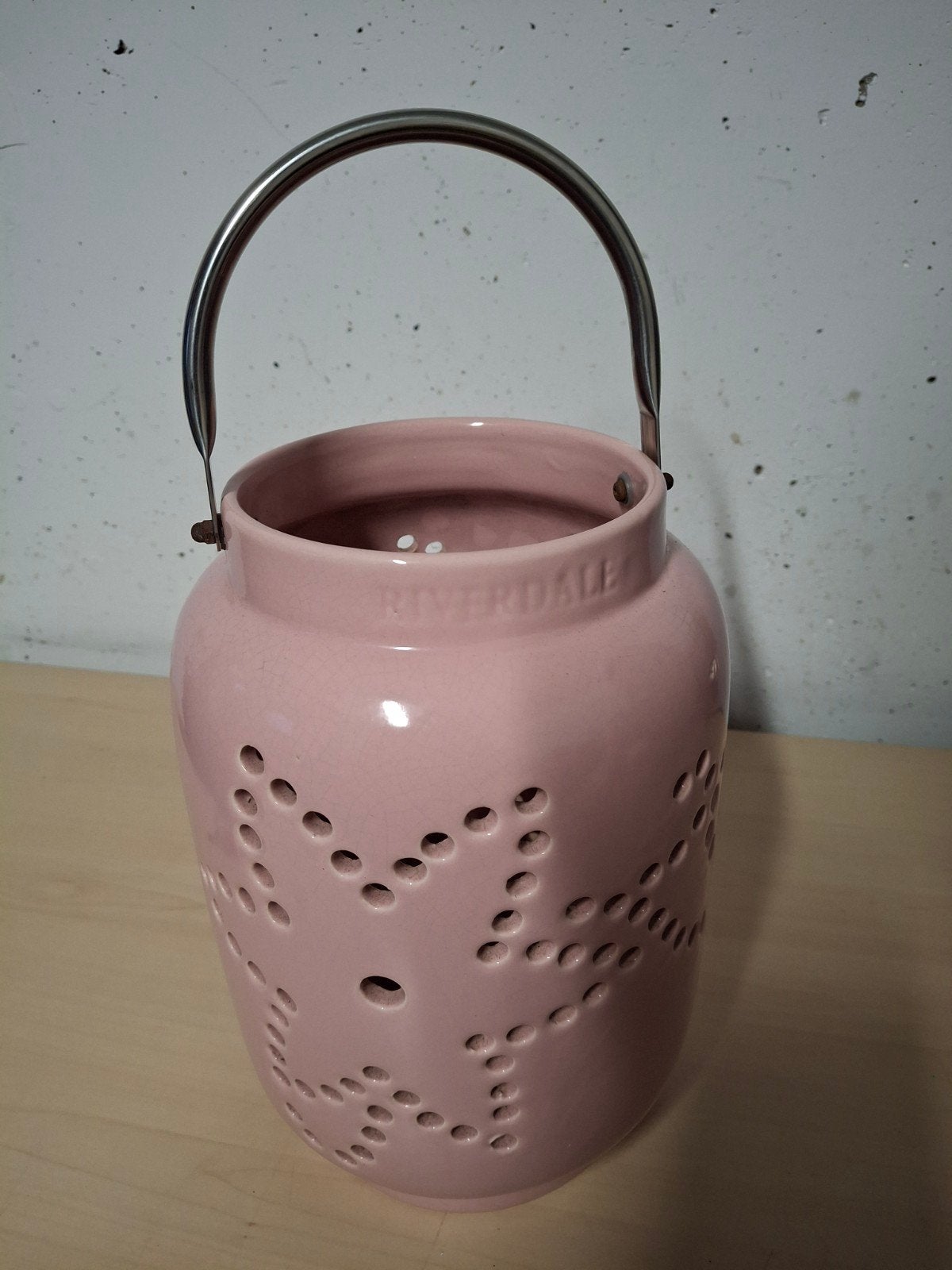 Prachtig roze Riverdale windlicht / lantaarn (26 cm), Riverdale, Gebruikt, Lantaarn, 26 cm