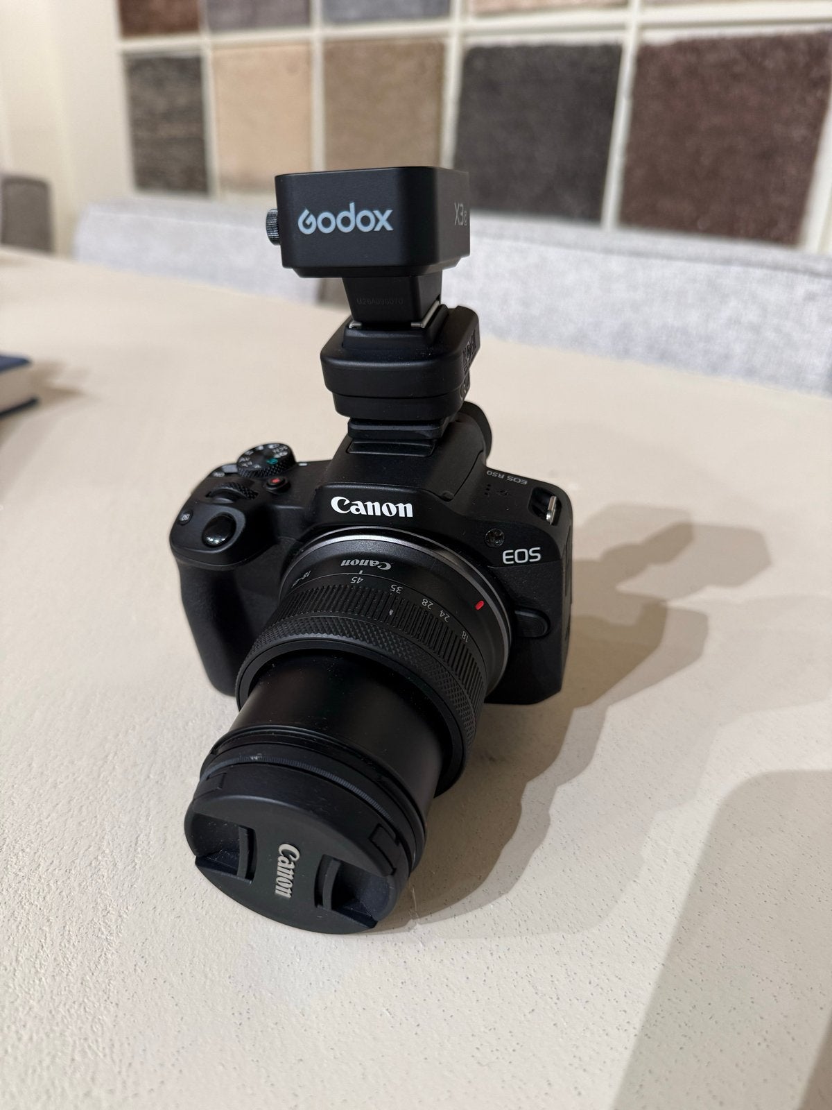 Complete Canon EOS R50 + professionele Godox studioset, Ingebouwde flitser, Canon, Ophalen of Verzenden, Zo goed als nieuw