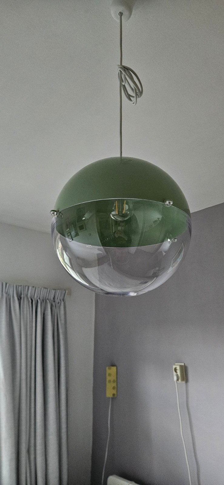 Koziol Hanglamp / bollamp - groen/transparanti, Huis en Inrichting, Ophalen, Kunststof, Gebruikt, 50 tot 75 cm