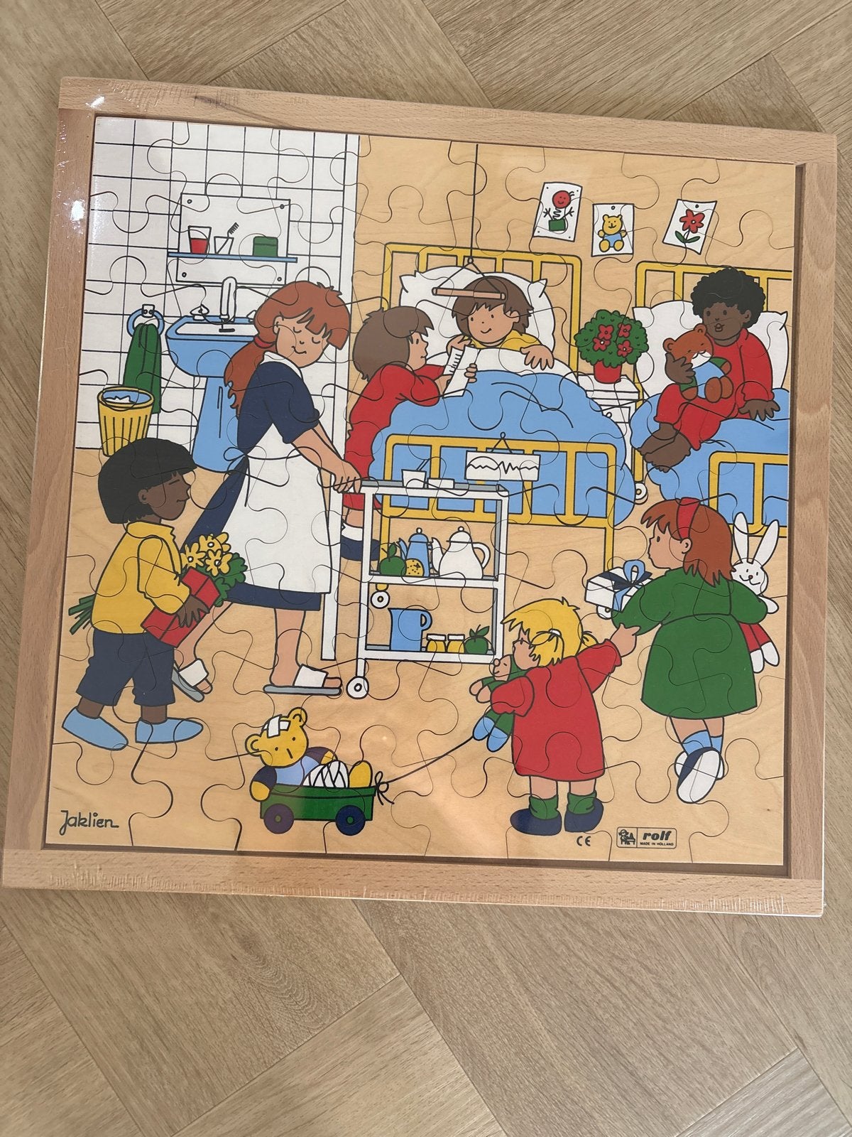 Houten puzzel van Rolf - Ziekenhuis tafereel, Ophalen, 2 tot 4 jaar, 10 tot 50 stukjes, Nieuw