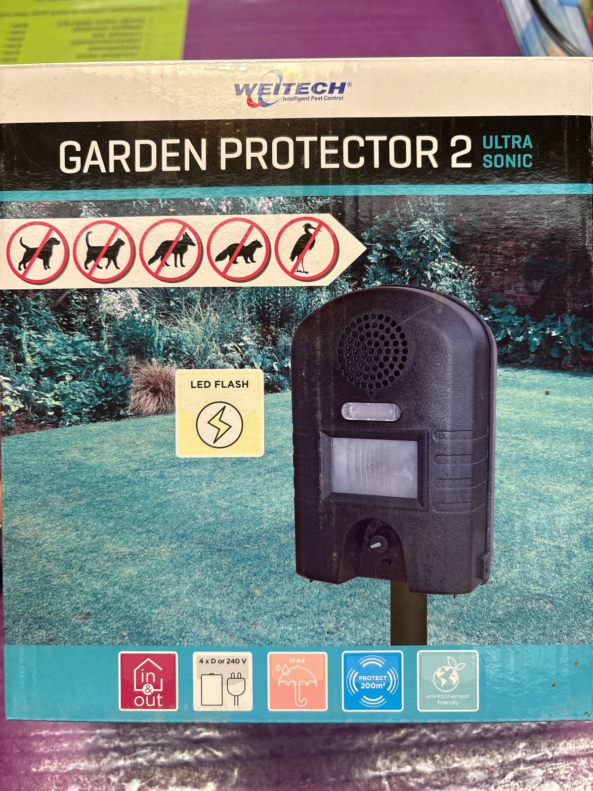 Weitech Garden Protector 2 Ultrasoon Verjager met Adapter, Weitech, Weitech, Ophalen of Verzenden, Ongediertebestrijding